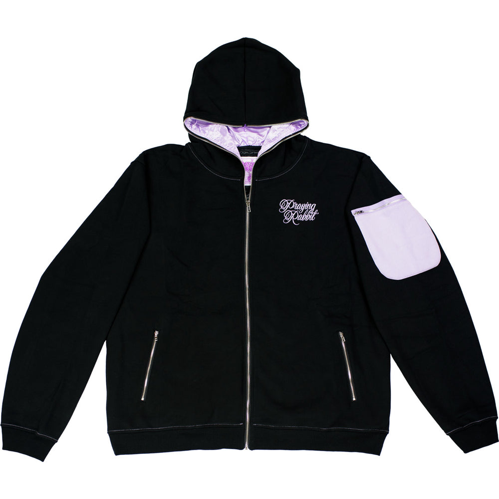 Praying Rabbit Hoodie (Black/Lavender) – PRAYING RABBIT