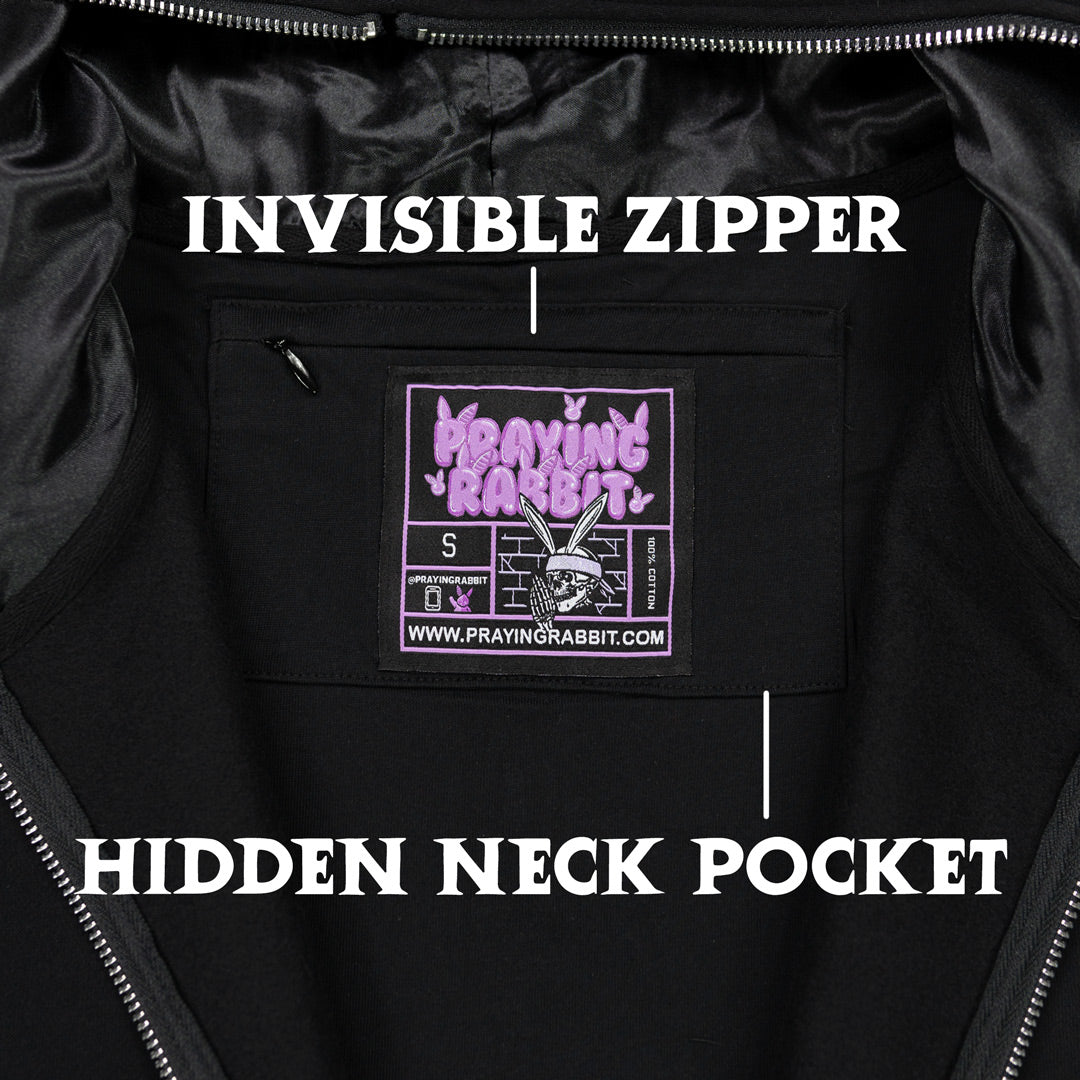 Hoodie with hidden discount pockets