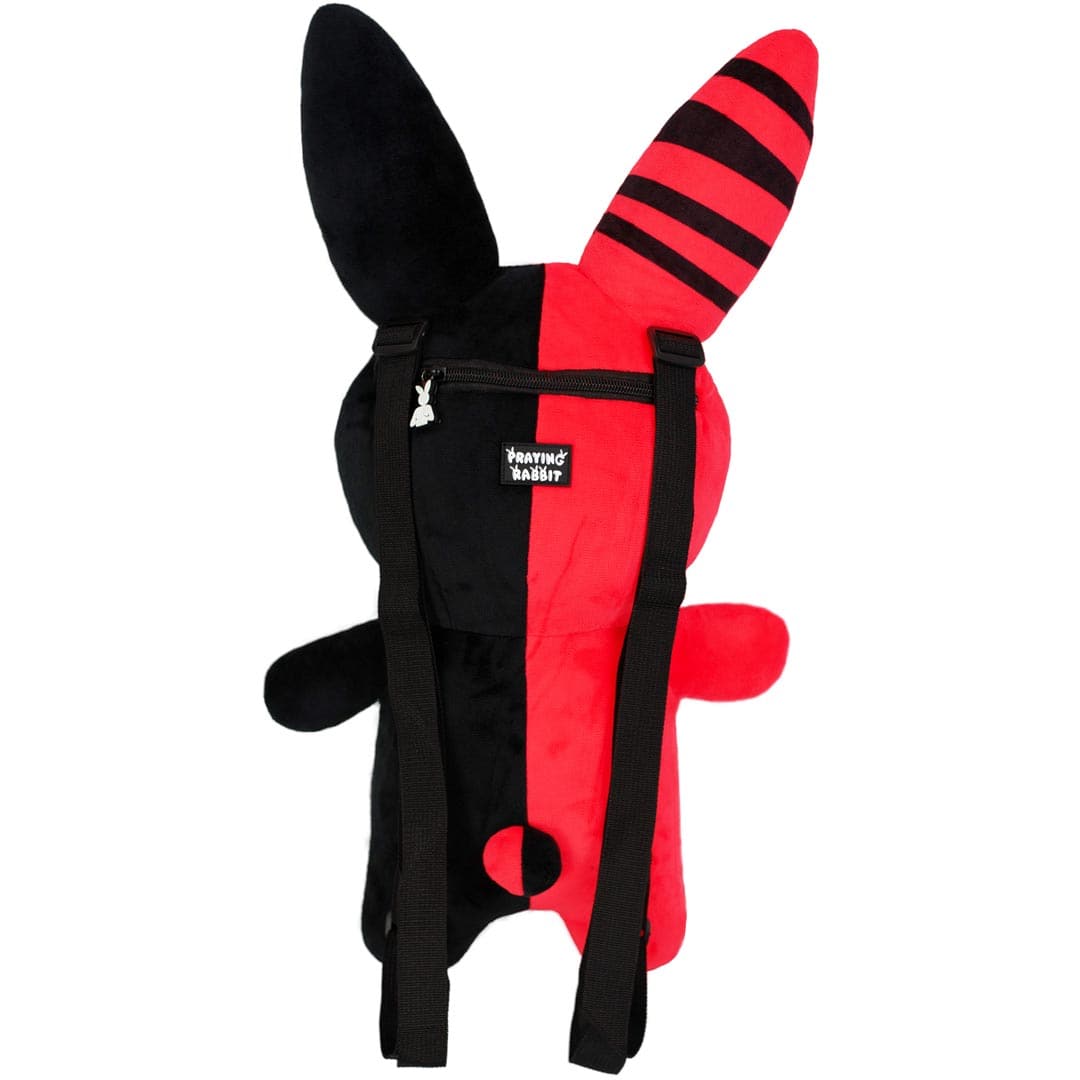 Plush Bunny Backpack Black and White With Heart Eyes – PRAYING RABBIT